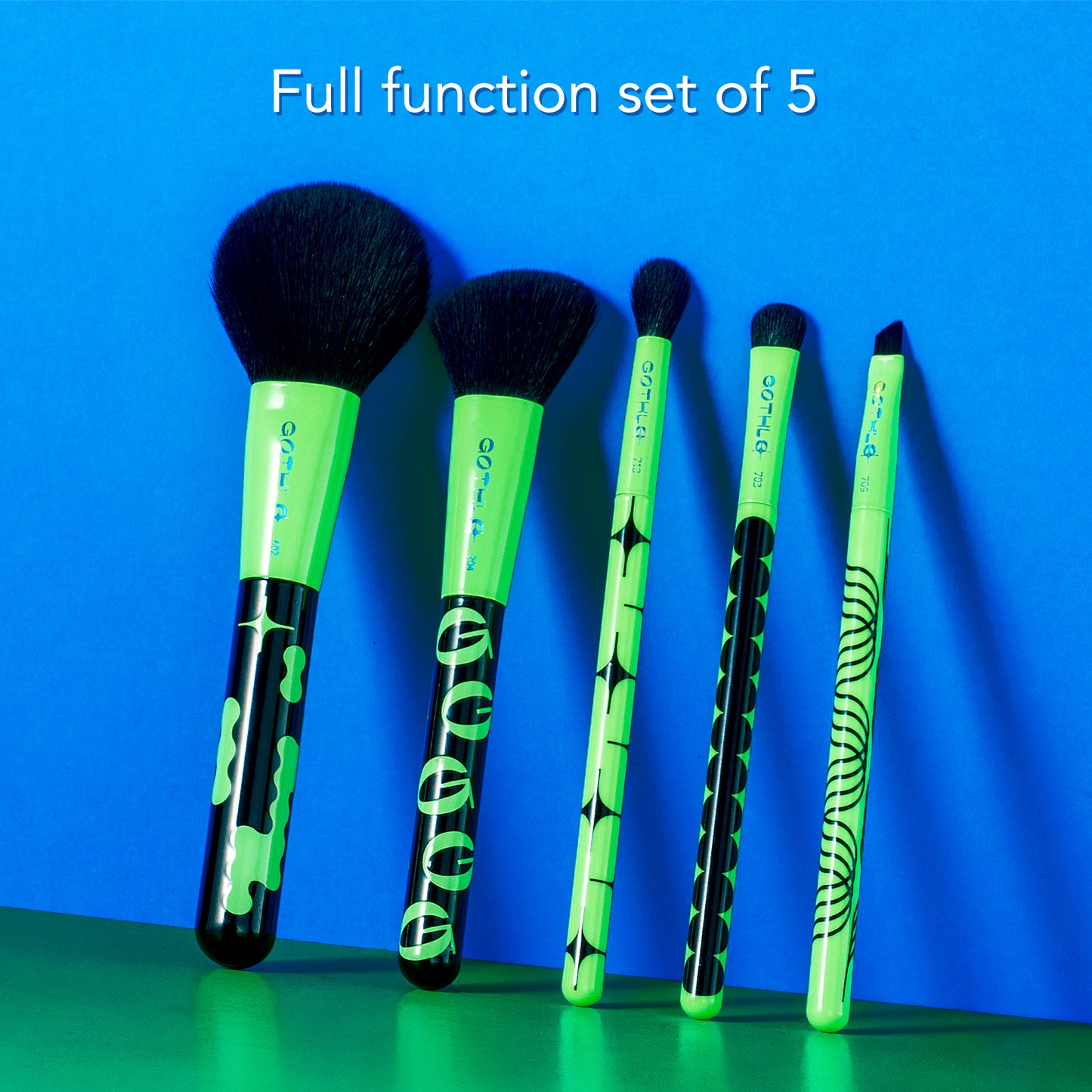 Gothlo™5PCS, Fluorescence Makeup Brush Set